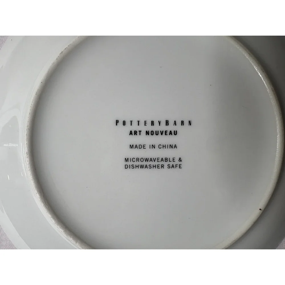 Set Of Two (2) Pottery Barn Art Nouveau Plates - Butterfly Wing